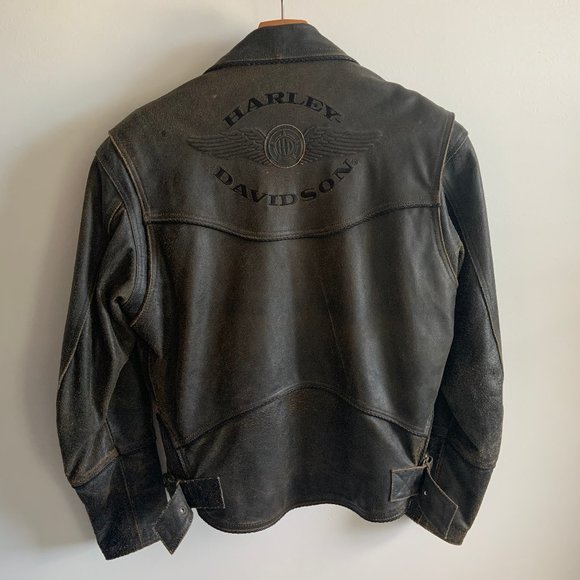 Vintage Genuine Leather Motto Motorcycle Jacket - Picture 1 of 9